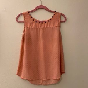 Peach sheer tank top blouse